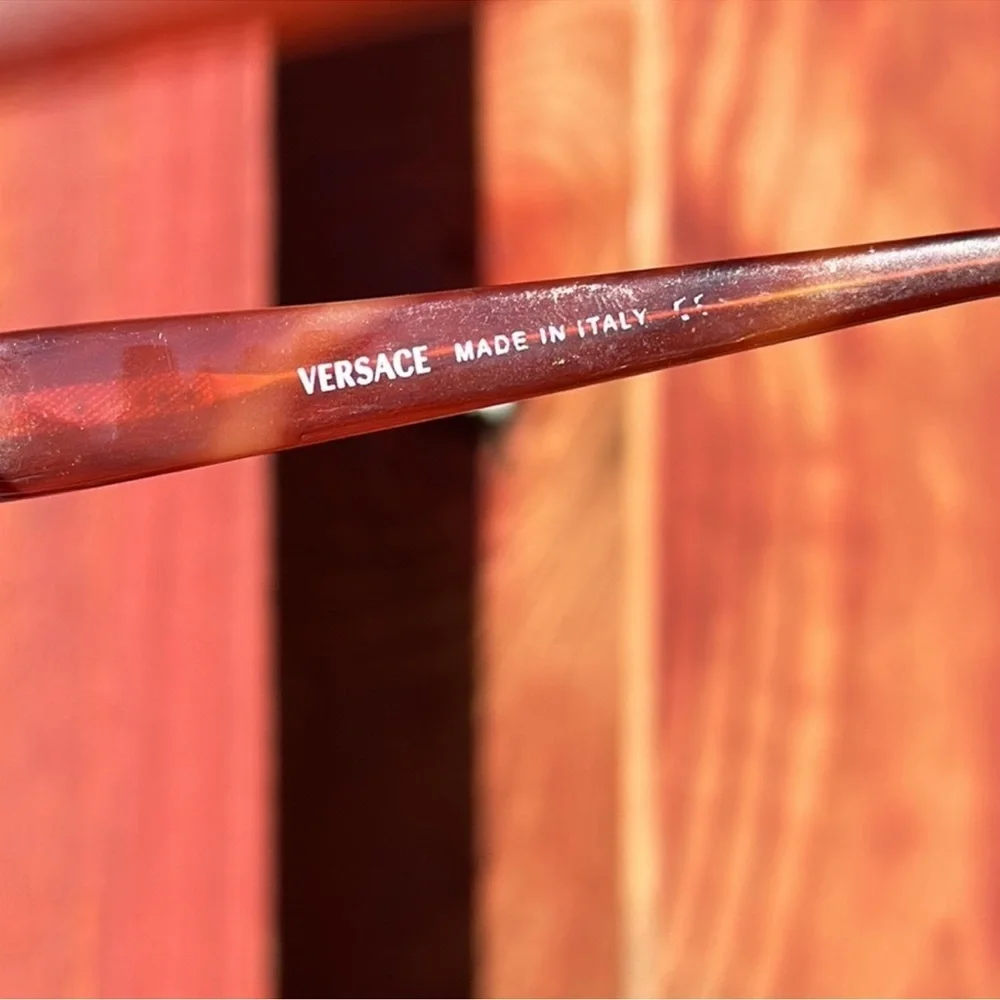 Versace Amber Eyeglasses with Silver Accents